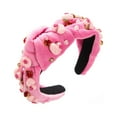 thumbnail image 1 of JYYYBF Women's Valentine's Day Hair Accessories, Knotted Heart Bow Rhinestones Hair Hoop Hair Band, 1 of 8