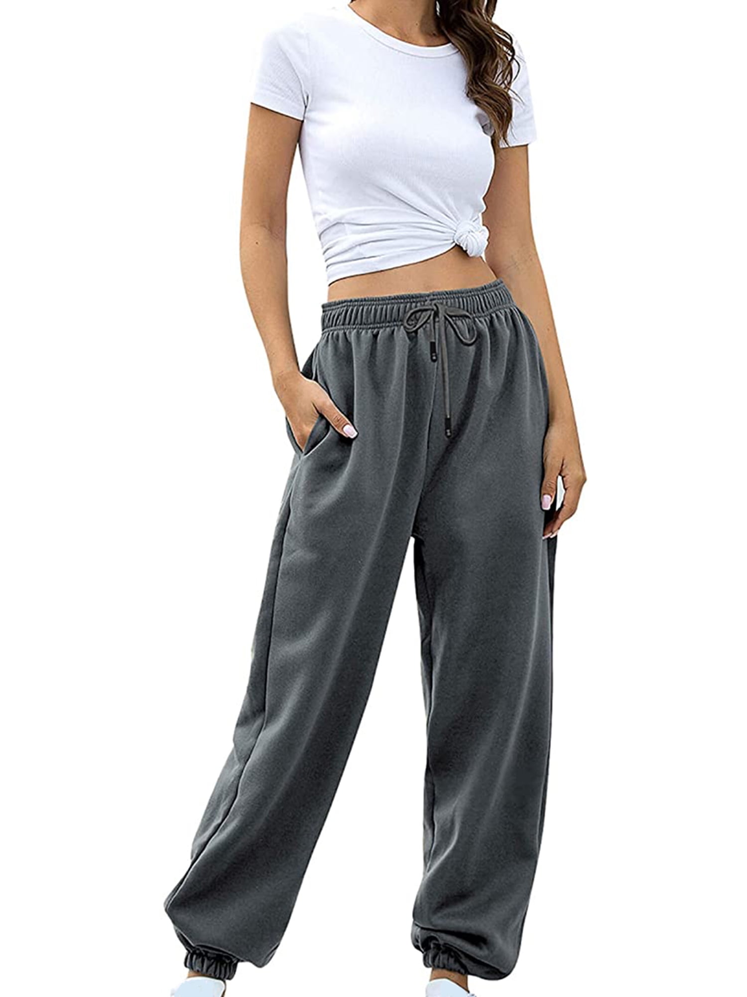 Dark gray sweatpants women's sale