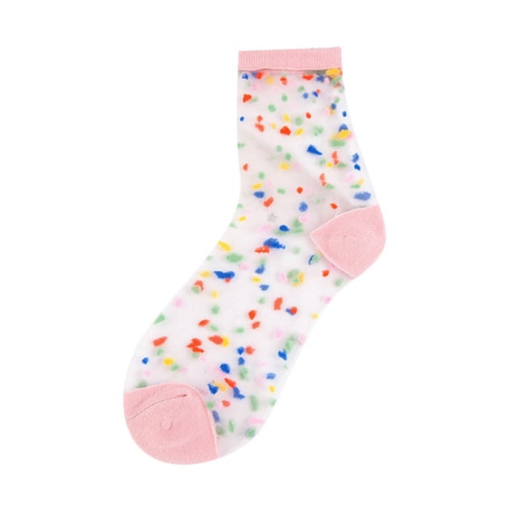 JYYYBF Womens Summer See-through Mesh Socks Short Fashion Mid Tube Sheer Short Ankle Socks