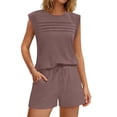 thumbnail image 1 of JYnXIANTI 2 Piece Short Sets for Women Sleeveless Pleated Tank Tops Elastic Waist Shorts Sets Summer Sweatsuit Workout Matching Set, 1 of 7