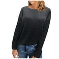 thumbnail image 1 of JYnXIANTI Casual Sweater for Women Loose Basic Crochet Knitting Fall Pullover Soft Solid Color Crew Neck Warm Tops, 1 of 6