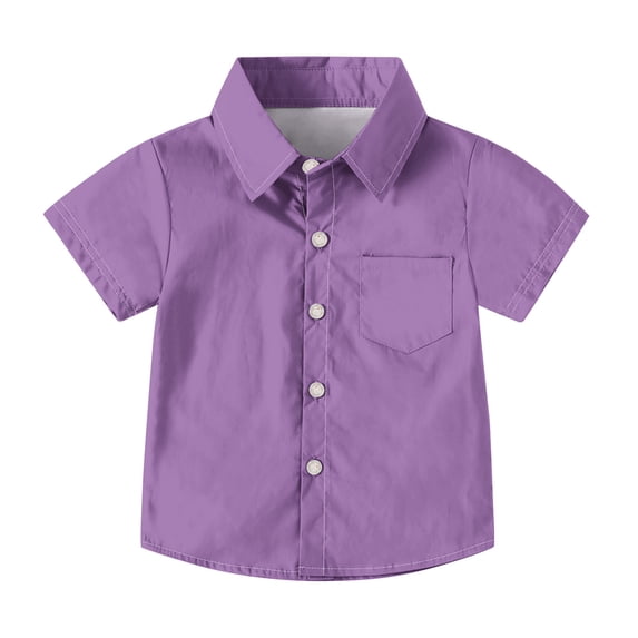 JYnXIANTI Little Boys Girls Button Down Shirts Short Sleeve Lapel Tops Toddler Summer Clothes Unisex Baby Outfit with Pocket