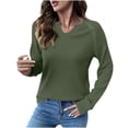 thumbnail image 1 of JYnXIANTI Long Sleeve Shirts for Women Fall Outfits Lightweight V Neck Casual Tops Loose Comfort T Shirts Winter Clothes, 1 of 6