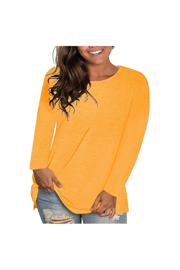 Long Sleeve Shirts for Women Lightweight Crew Neck Layering Tops Casual Soft T Shirt Thin Comfort Fall Clothes