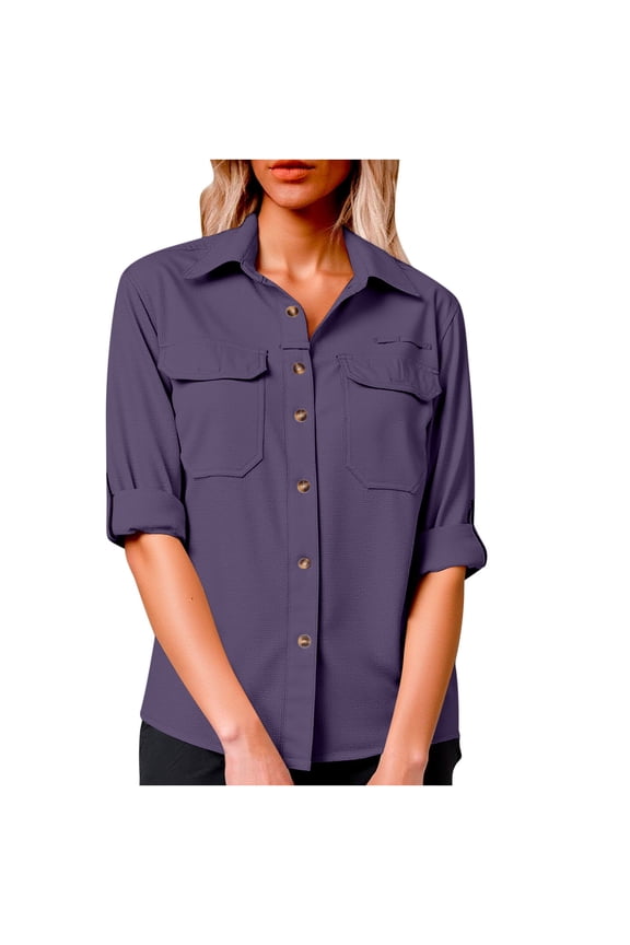 Long Sleeve Shirts for Women UPF 50+ UV Sun Protection Outdoor Top Cool Quick Dry Fishing Hiking Button Down Shirts