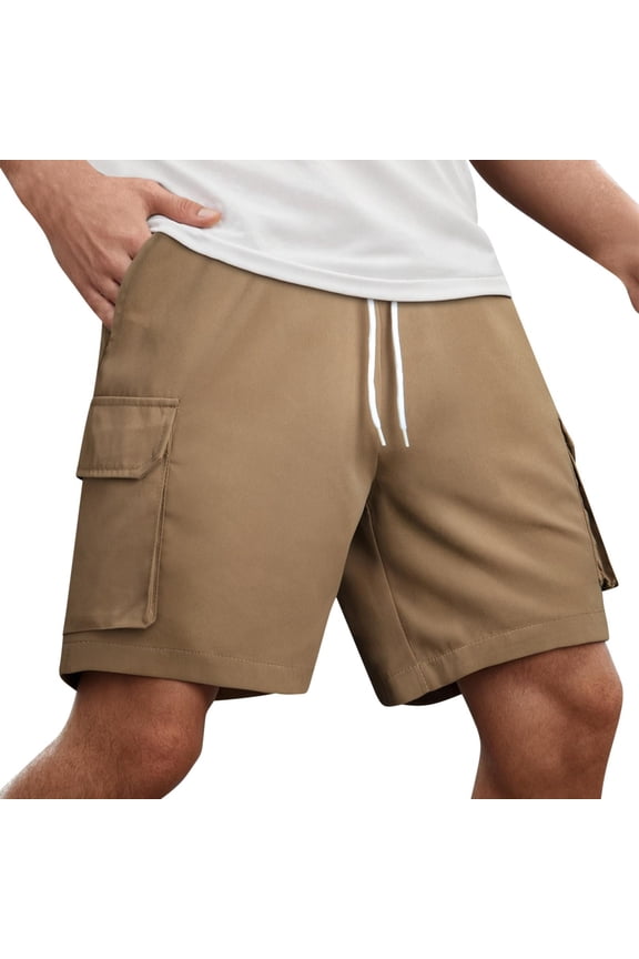 Mens Sweat Cargo Shorts Casual Bermuda Shorts with Multi Pockets Outdoor Hiking Camping Casual Summer Clothes
