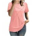 thumbnail image 1 of JYnXIANTI Short Sleeve Shirts for Women Casual Comfort Crew Neck Tops Classic Basic Tee T Shirt Summer Outfit Clothing, 1 of 6