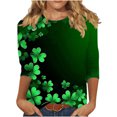 thumbnail image 1 of JYnXIANTI St Patricks Day Shirt Women Casual Round Neck 3/4 Sleeve Tops Comfy T Shirt Cute Graphic Tee for Saint Patricks Day, 1 of 6