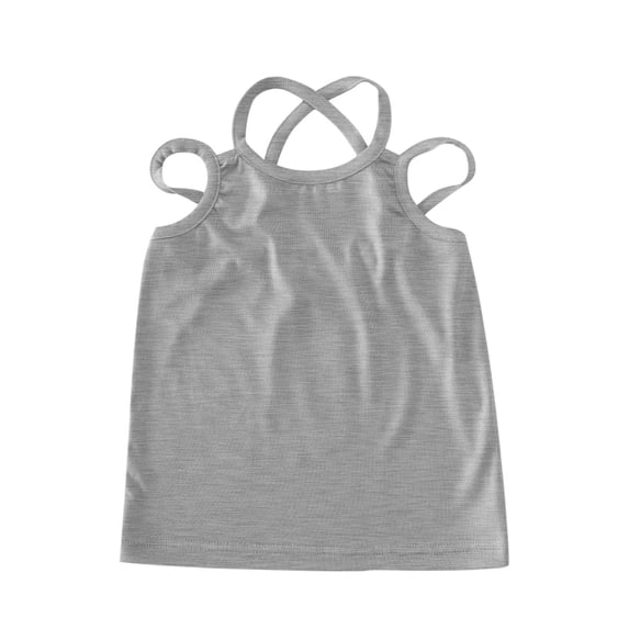 JYnXIANTI Toddler Baby Girls T Shirts Cotton Sleeveless Halter Tops Infants Soft Breathable Tee Children Summer Clothes 1-9 T