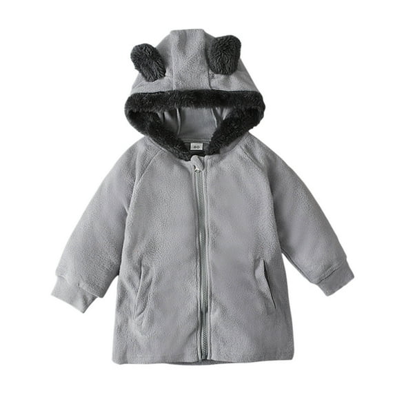 JYnXIANTI Toddler Fleece Jacket Trendy Sherpa Long Sleeve Winter Warm Coats Casual Fuzzy Hooded Outwear for Baby Boys Girls