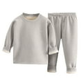 thumbnail image 1 of JYnXIANTI Toddler Thermal Underwear Sets Base Layer Winter Warm Boys Girls Long Sleeve Tops and Pants Fleece Lined 2 Piece Outfit, 1 of 3
