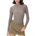 thumbnail image 1 of JYnXIANTI Womens Long Sleeve Tops Thermal Mock Neck Comfy Sweaters Slim Fit Soft Baselayer Shirts Warm Fall Winter Clothes, 1 of 6