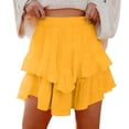 thumbnail image 1 of JYnXIANTI Womens Mini Skirts Casual Boho Ruffle Tiered Skirts Flowy Soft High Waisted Golf Tennis Skirts Summer Clothes, 1 of 7