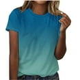 thumbnail image 1 of JYnXIANTI Womens Short Sleeve Tops Lightweight Gradient Crew Neck T-Shirts Casual Trendy Tee Shirt Classic Summer Outfits, 1 of 5