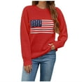 thumbnail image 1 of JYnXIANTI Womens Sweaters Casual Long Sleeve Star Stripe Crewneck Knit Pullover Lightweight Trendy Fall Winter Warm Tops, 1 of 5