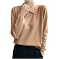 thumbnail image 1 of JYnXIANTI Womens Sweaters Soft Comfy Textured Warm Pullover Casual Solid Color Long Sleeve Tops Fall Fashion Clothing, 1 of 7