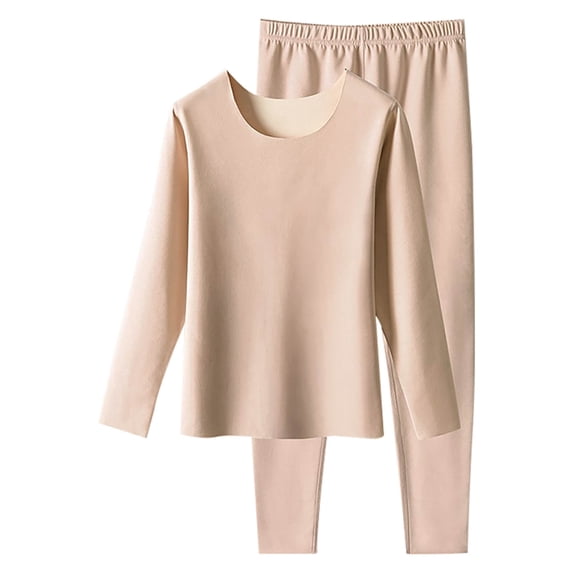 JYnXIANTI Womens Thermal Underwear Set 2 Piece Outfits Long Johns Base Layer Tops Set Loungewear Winter Warm Matching Clothing
