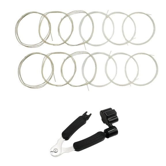 JYsun Clear Nylon Classical Guitar Strings 2 Full Sets With 1PC 3 in 1 Guitar Restringing Tool Including Guitar String Winder Guitar String Cutter Guitar Pin Puller