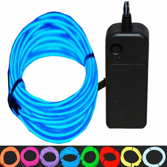 JYtrend 15ft Neon Led El Wire Light Kit for Party, Halloween, Burning Man Decoration (Blue)