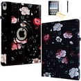 thumbnail image 1 of JYtrend Case for 10.5-inch iPad Air 3rd, Rotating Stand Smart Magnetic Auto Wake Up/Sleep Cover for 2019 iPad Air 3, A2152 A2153 A2154 A2123 MUUL2LL/A MV0Q2B/A MV0D2B/A MV0N2B/A (Flower Black), 1 of 6