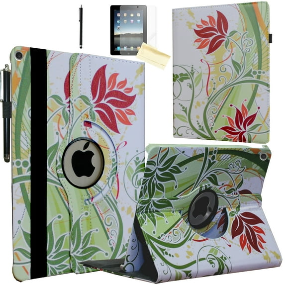 JYtrend Case for 2020 iPad 10.2 inch, for iPad 8th generation, Rotating Stand Smart Magnetic Auto Wake Up/Sleep Cover for Model A2270 A2428 A2429 A2430 MYLA2LL/A MYLE2LL/A MYLC2LL/A (Green Flower)