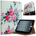 thumbnail image 1 of JYtrend Case for 9.7 inch iPad Air 1/Air 2, iPad 5th/6th Generation, Multi Stand Folio Smart Cover with Pocket for Model A1893 A1954 A1822 A1823 A1474 A1475 A1476 A1566 A1567 (Green Pink Flower), 1 of 5