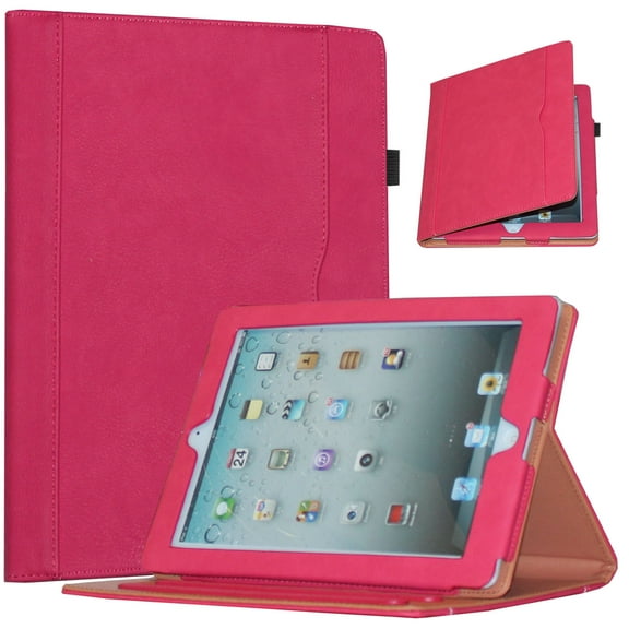 JYtrend Case for 9.7 inch iPad Air 1/Air 2, iPad 5th/6th Generation, Multi Stand Folio Smart Cover with Pocket for Model A1893 A1954 A1822 A1823 A1474 A1475 A1476 A1566 A1567 (Pink)