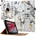 thumbnail image 1 of JYtrend Case Rotating Cover for 9.7 inch iPad Air 1, Air 2 , 5th, 6th Generation with Pocket (Map), 1 of 6