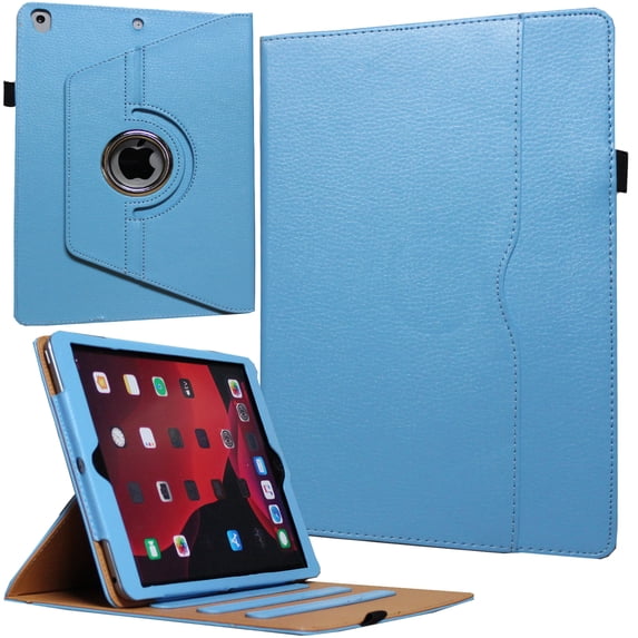 JYtrend Case Rotating Cover for Old iPad 2 (2011) /iPad 3 (2011) /iPad 4 (2012) with Pocket (Blue)
