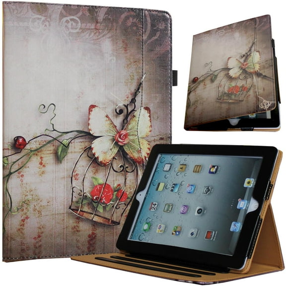 JYtrend Case for 10.5 inch iPad Air 3 /Pro 10.5, Cover with Pocket (Butterfly Flower)