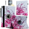 thumbnail image 1 of JYtrend Rotating Smart Cover Magnetic Stand Tablet Case for iPad A16 11" 2025, iPad 10th Gen 10.9 in, Pink Flower, 1 of 6
