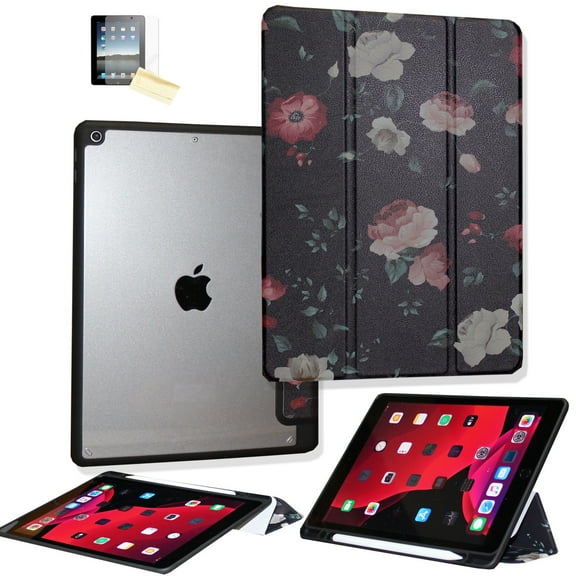 JYtrend Shockproof Case for iPad 10th Generation (10.9 in), Smart Cover Stand Transparent Clear Back Shell, Black