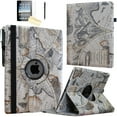 thumbnail image 1 of JYtrend Smart Case for iPad 5th / 6th Generation with Pencil Holder, Rotating Stand Magnetic Auto Wake Up/Sleep Cover for 2017 / 2018 iPad 9.7 Model A1893 A1954 A1822 A1823 (Map), 1 of 8