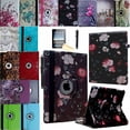 thumbnail image 1 of JYtrend Smart Case for iPad 5th / 6th Generation with Pencil Holder, Rotating Stand Magnetic Auto Wake Up/Sleep Cover for 2017 / 2018 iPad 9.7 Model A1893 A1954 A1822 A1823 (Black Flower), 1 of 8