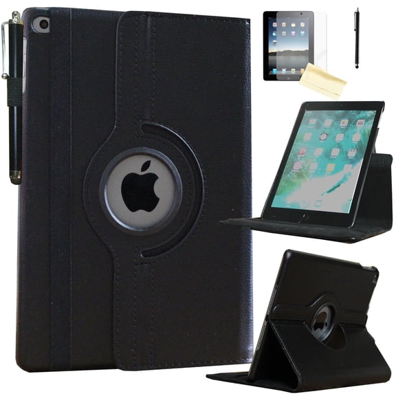 JYtrend Smart Case for iPad Air 1st / Air 2nd Generation (9.7 IN) with Pencil Holder, Rotating Stand Magnetic Auto Wake Up/Sleep Cover for iPad Air 1/Air 2 A1474 A1475 A1476 A1566 A1567 (Black)