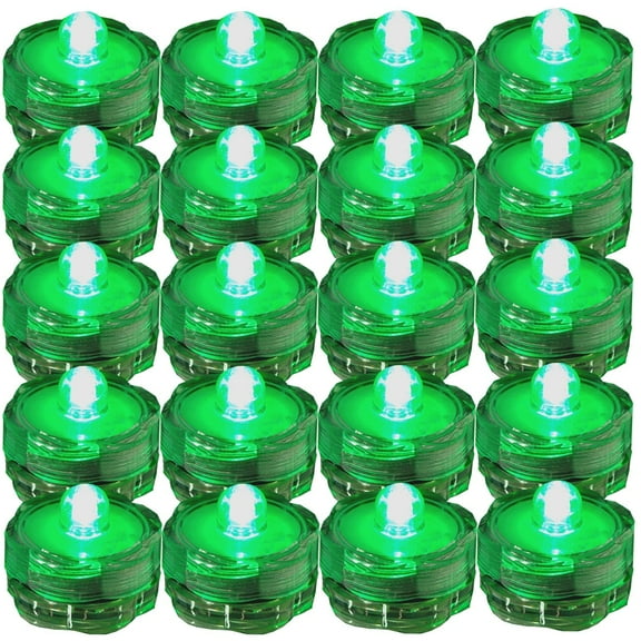JYtrend Super Bright LED Floral Tea Light Vase Submersible Lights for Party Wedding (Green, 60 Pack)