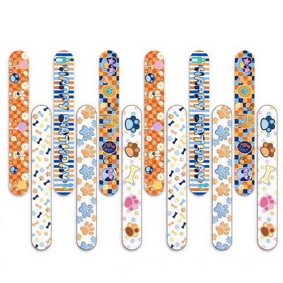 JZBinyou 36 Pack Blue Dog Slap Bracelets for Kids Boys Girls, 6 Designs Cartoon Puppy Birthday Party Favors, Blue Heeler Wristbands Bulk Goodie Bag Stuffers Pinata Fillers Classroom Prizes