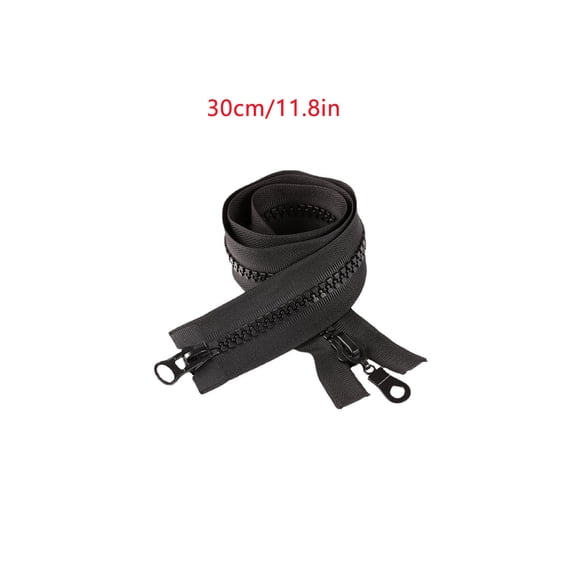JZCHUNTOY 1 Piece Black Plastic Resin Teeth Zipper, Open End Durable Smooth Zippers for Garment, 0.66/0.98/1.31/1.64/1.97 ft Length Replacement Zipper, for Coat, Jacket, Down Jacket Sewing Repair