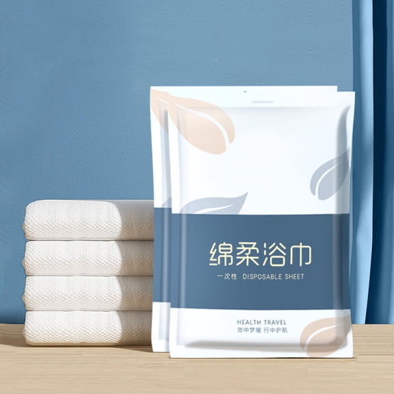 JZCHUNTOY 2 Pieces Disposable Bath Towel, Thickened Extra Large Individually Wrapped Compressed Towel, Soft Absorbent Lint Free for Travel Hotel Business Trip Swimming Camping Outdoor