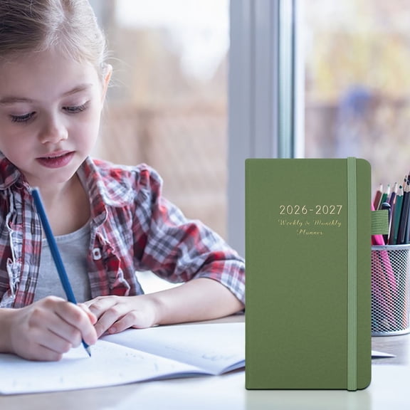 JZCHUNTOY 2026 Planner with Elastic Closure Band, A5 Size Thick Paper Weekly Monthly Agenda Notebook, Smooth Writing Binder Organizer, for Work Schedule Goal Tracking Note Taking