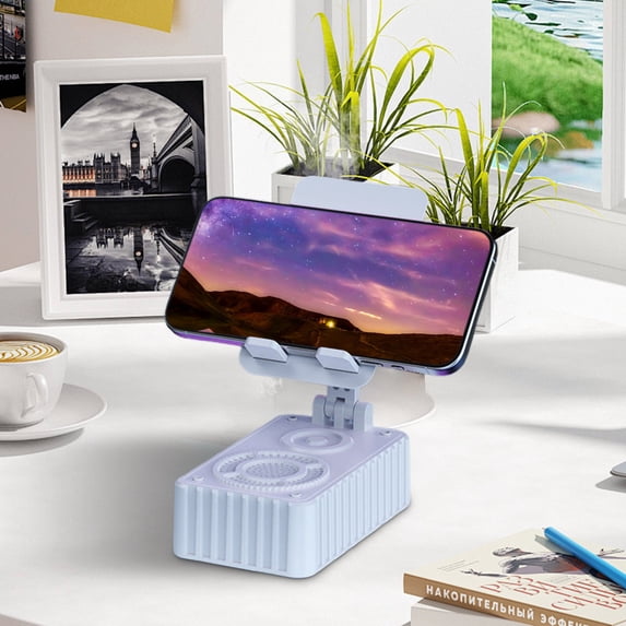 JZCHUNTOY 3 in 1 Magnetic Phone Stand, Built-in Bluetooth Speaker & Power Bank Function, Foldable Adjustable Holder with Wireless Bass Speaker, Portable Mount for Desk, Outdoor, Travel, Gifting