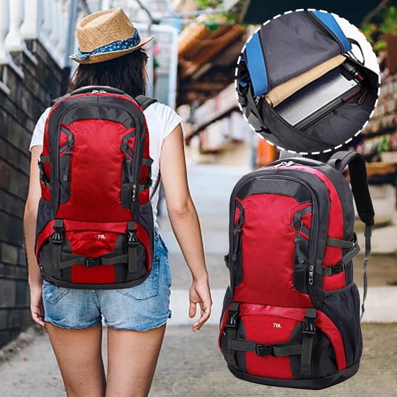 JZCHUNTOY 40L Hiking Backpack with Rain Cover, 2 Pack Water Resistant Large Capacity Outdoor Backpack with Breathable Straps Multiple Compartments for Camping Trekking Travel