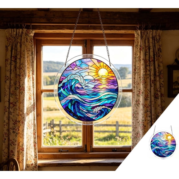 JZCHUNTOY Acrylic Puzzle Ornament, 1 Piece Window Hanging Sun Shade Panel, Creative Pattern Decorative Suncatcher, Decorative Window Hanging for Home, Living Room, Bedroom and Window Decoration