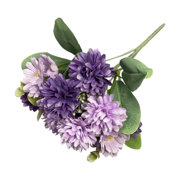 JZCHUNTOY Artificial Small Ball Chrysanthemum Fake Bouquet, Realistic Faux Floral Bunch, Long Lasting Non-Withered Arrangement for Vases Table Centerpieces Wedding Party