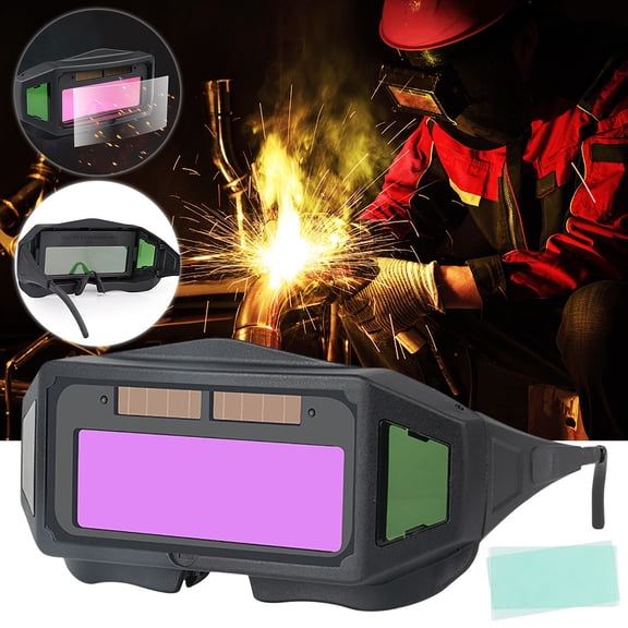 JZCHUNTOY Auto Darkening Welding Goggles 1 Pack with 5 Protective Lenses, Multi-View Window Eye Protection, UV Protection Anti-Glare Welder Glasses for Welding Soldering Cutting