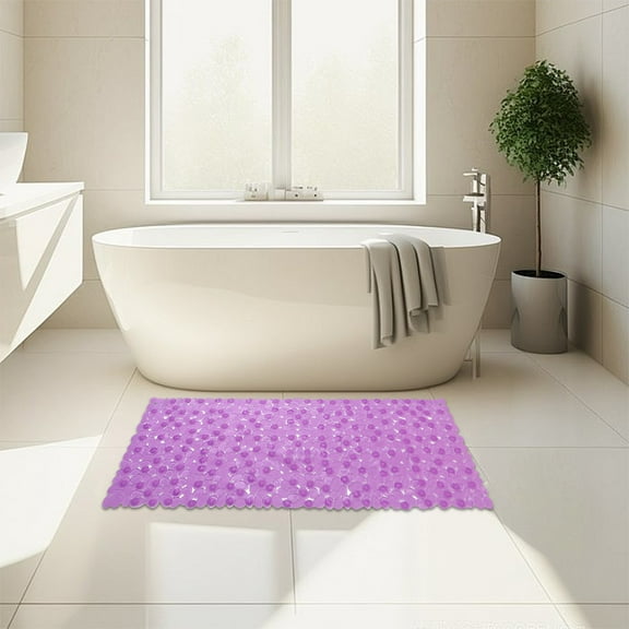 JZCHUNTOY Bathroom Non-Slip Mat, 1 Piece PVC Cobblestone Pattern Long Shower Floor Mat, Anti-Slip Waterproof Durable Bath Rug, Suitable for Swimming Pool, Bathroom, Toilet and Shower Room Use