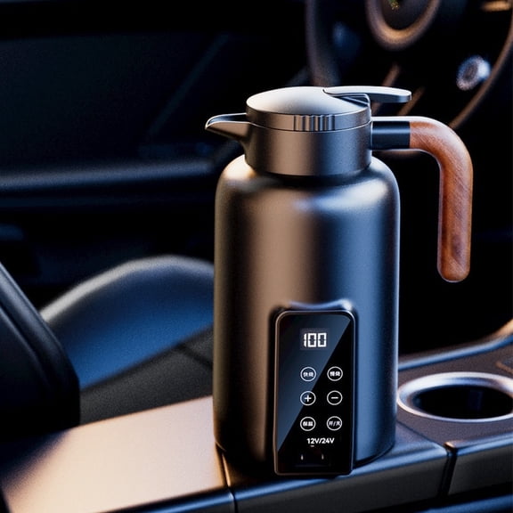 JZCHUNTOY Car Kettle Large Capacity, 12V 24V Portable Electric Kettle, Fast Boiling Water Heater for Car Truck RV Vehicle Use