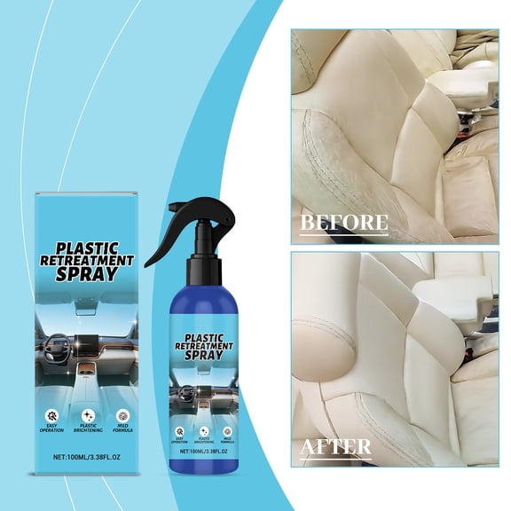 JZCHUNTOY Car Plastic Interior Restorer 3.38 Fl Oz, Long Lasting Shine Plastic Conditioner, UV Protection Anti-Aging Renewal Agent, Automotive Dashboard Door Panel Trim Restoration Accessory