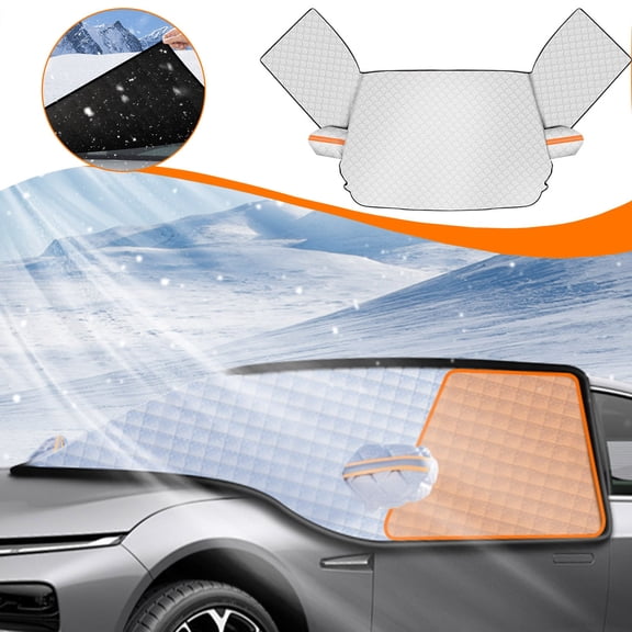 JZCHUNTOY Car Snow Cover 5.1 x 3.6 Foot, Thickened Frost Windshield Protector, Waterproof Tear Resistant Sun Shade, All Season Weather Protector for Cars Trucks SUVs Windshield