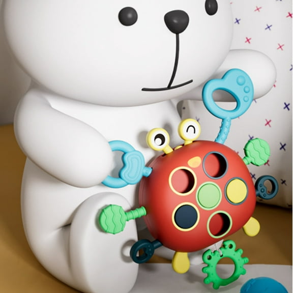 JZCHUNTOY Crab Pull & Play Early Education Toy  Finger Training Pull-String Toy for Babies Fine Motor Skills Development